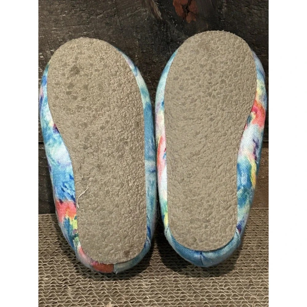 Minnetonka Kids Cassie Slipper Mocassins Tie Dye 49084 Plush Lined‎ Girls 9 EUC